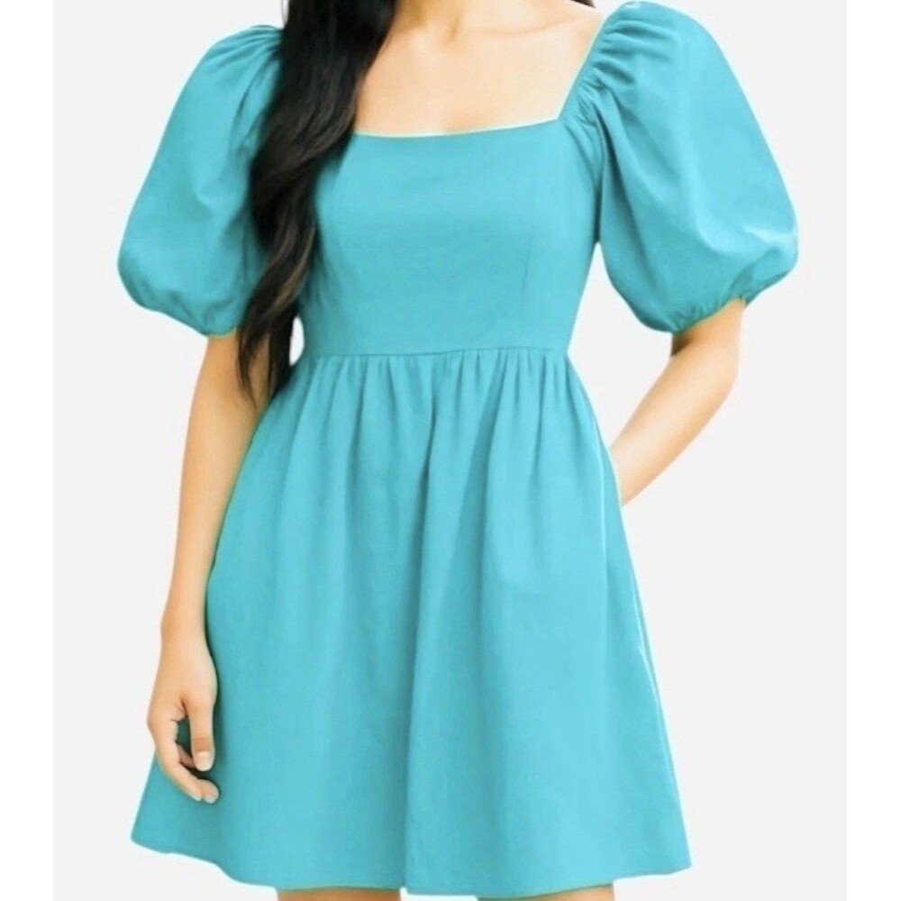 NWT A New Day Smocked Back Cottagecore Puff Sleeve Mini Dress  cotton Size S